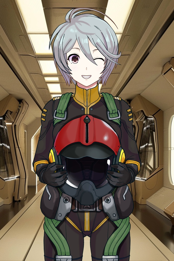 カレンちゃん+山本玲のパイロットスーツ【宇宙戦艦ヤマト2199-4】正面 Front Angle Karen is wearing Akira Yamamoto's Pilot Suit【Space Battleship Yamato 2199-4】