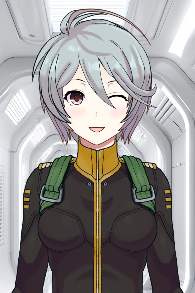 カレンちゃん+山本玲のパイロットスーツ【宇宙戦艦ヤマト2199-4】正面 Front Angle Karen is wearing Akira Yamamoto's Pilot Suit【Space Battleship Yamato 2199-4】