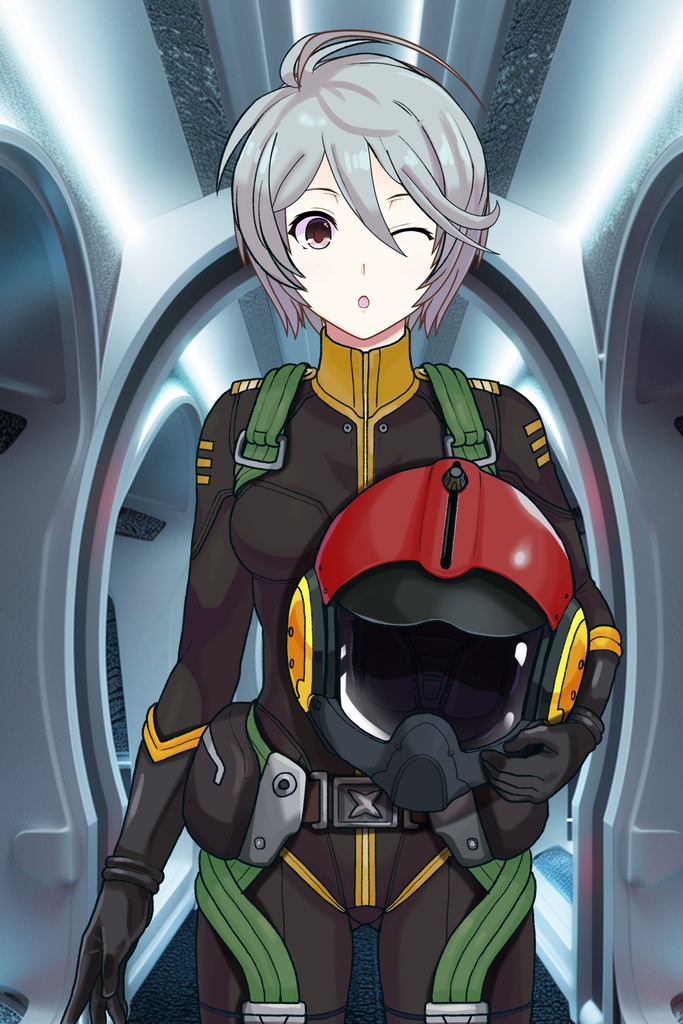 カレンちゃん+山本玲のパイロットスーツ【宇宙戦艦ヤマト2199-4】正面 Front Angle Karen is wearing Akira Yamamoto's Pilot Suit【Space Battleship Yamato 2199-4】