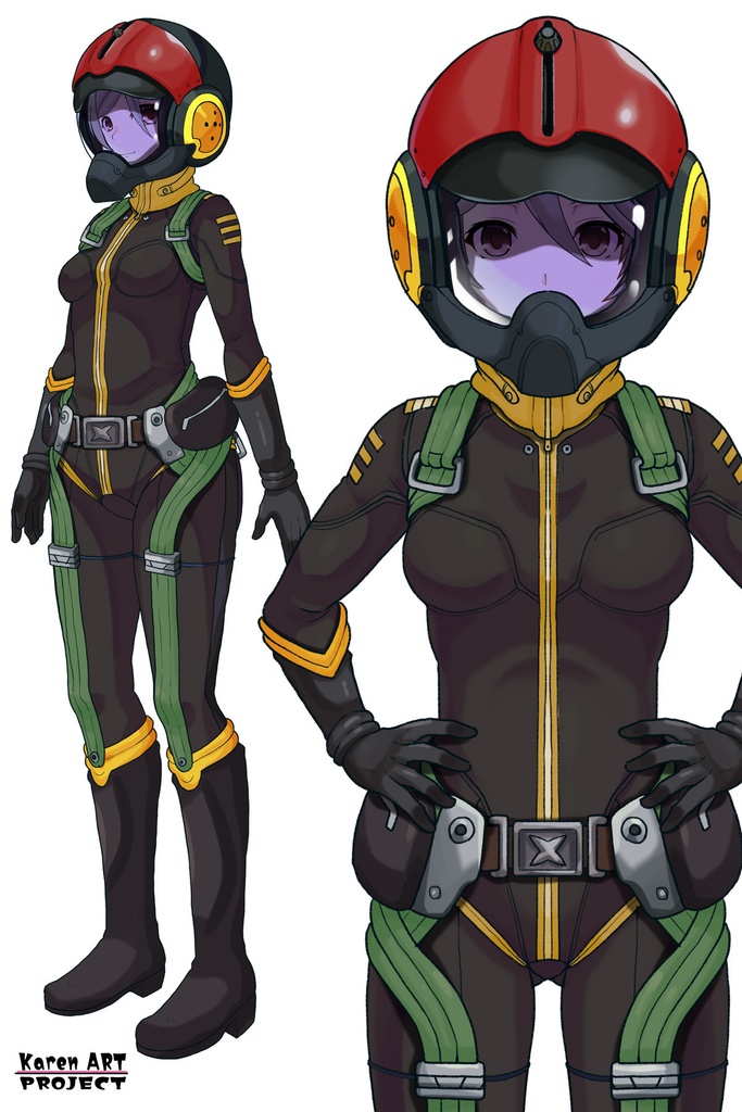 カレンちゃん+山本玲のパイロットスーツ【宇宙戦艦ヤマト2199-4】正面 Front Angle Karen is wearing Akira Yamamoto's Pilot Suit【Space Battleship Yamato 2199-4】
