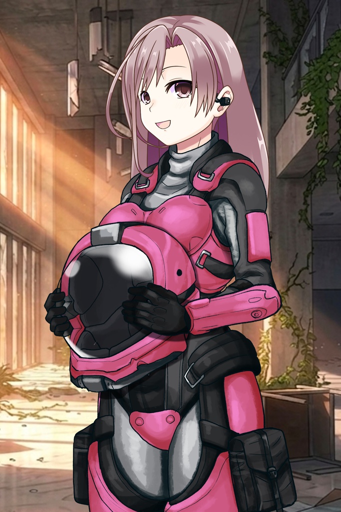 カレンちゃん+別班の犬の防弾スーツ(Karen Original Color Version)【別班の犬-1】斜め前アングル Diagonal front angle Karen is wearing Comic's Bulletproof Suit