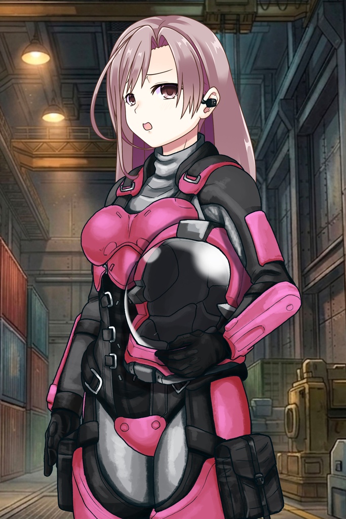 カレンちゃん+別班の犬の防弾スーツ(Karen Original Color Version)【別班の犬-1】斜め前アングル Diagonal front angle Karen is wearing Comic's Bulletproof Suit