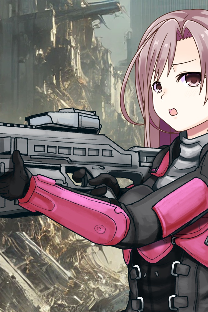 カレンちゃん+別班の犬の防弾スーツ(Karen Original Color Version)【別班の犬-1】斜め前アングル Diagonal front angle Karen is wearing Comic's Bulletproof Suit
