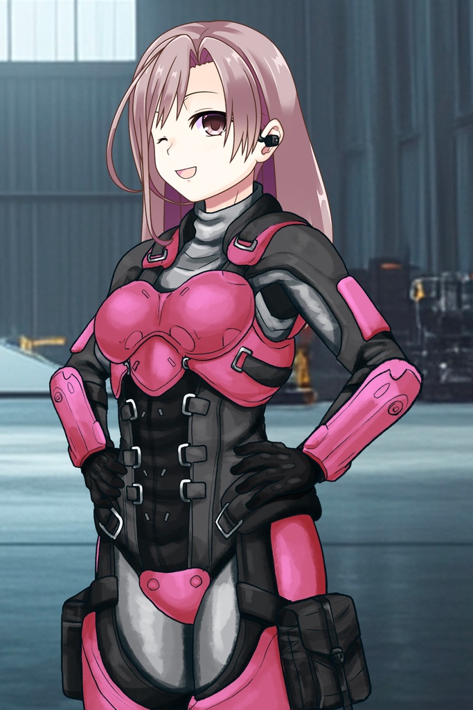 カレンちゃん+別班の犬の防弾スーツ(Karen Original Color Version)【別班の犬-1】斜め前アングル Diagonal front angle Karen is wearing Comic's Bulletproof Suit