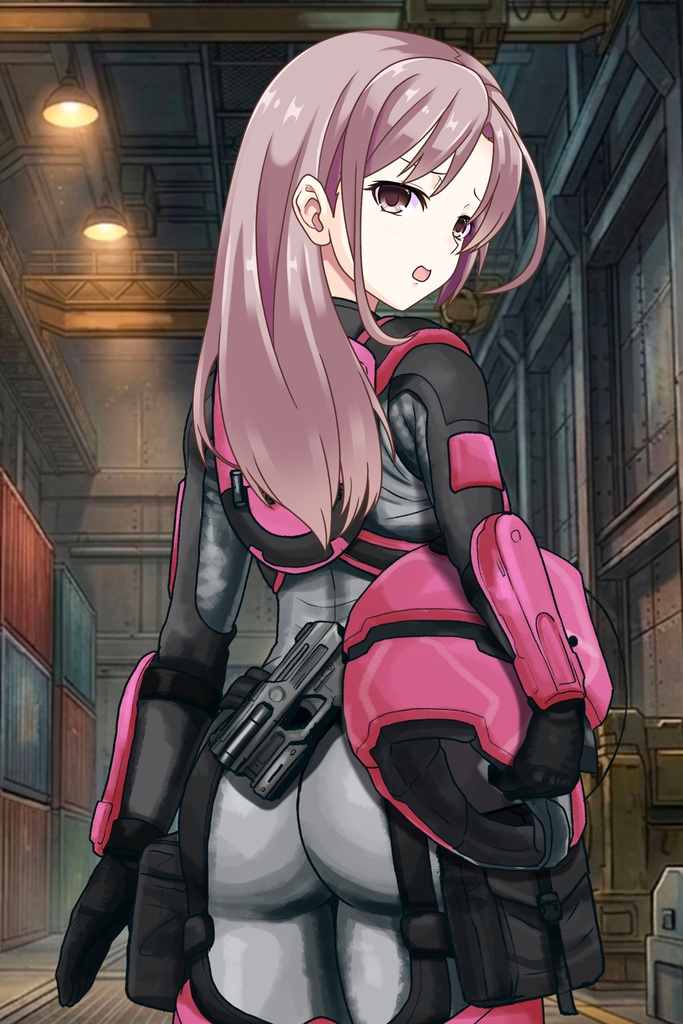 カレンちゃん+別班の犬の防弾スーツ(Karen Original Color Version)【別班の犬-2】斜め前アングル Diagonal front angle Karen is wearing Comic's Bulletproof Suit