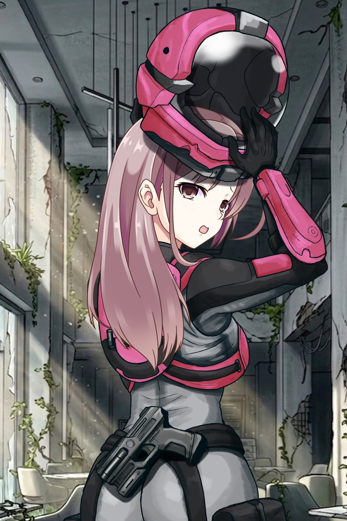 カレンちゃん+別班の犬の防弾スーツ(Karen Original Color Version)【別班の犬-2】斜め前アングル Diagonal front angle Karen is wearing Comic's Bulletproof Suit