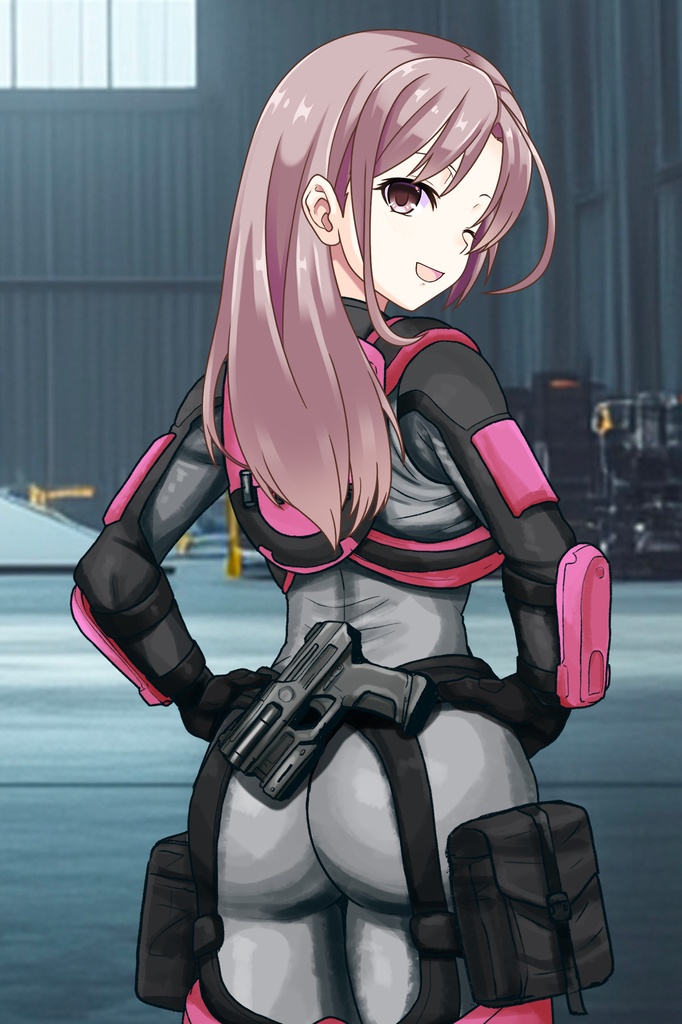 カレンちゃん+別班の犬の防弾スーツ(Karen Original Color Version)【別班の犬-2】斜め前アングル Diagonal front angle Karen is wearing Comic's Bulletproof Suit