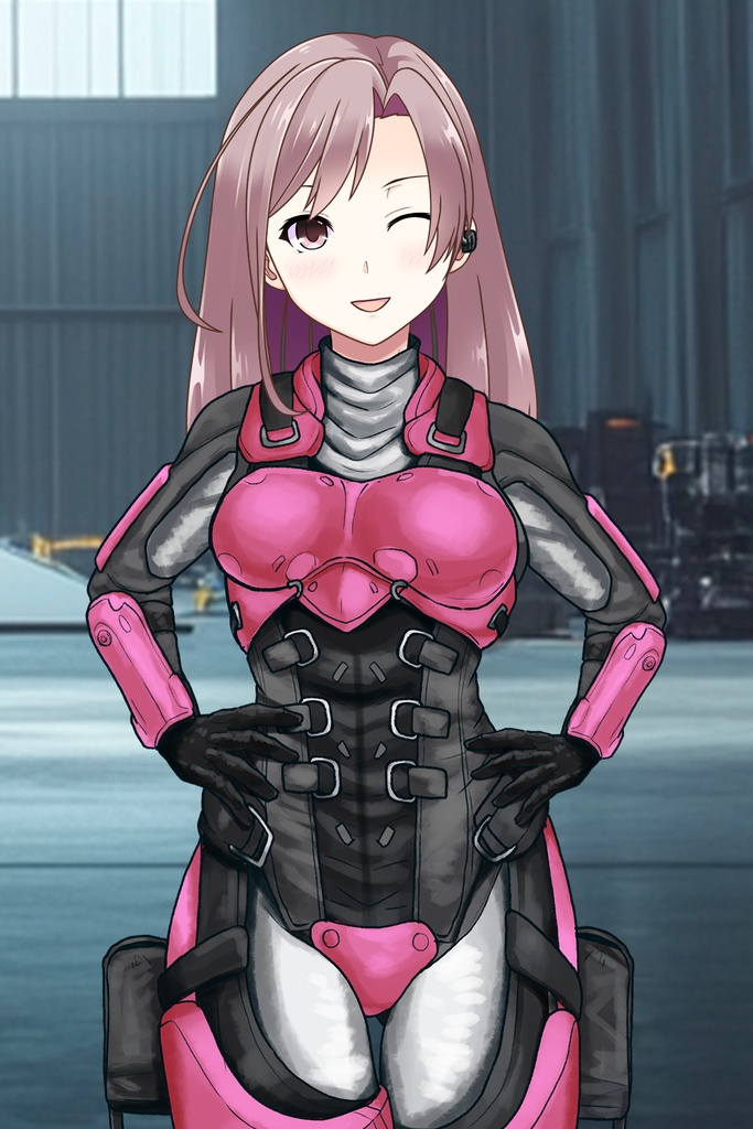 カレンちゃん+別班の犬の防弾スーツ(Karen Original Color Version)【別班の犬-3】斜め前アングル Diagonal front angle Karen is wearing Comic's Bulletproof Suit