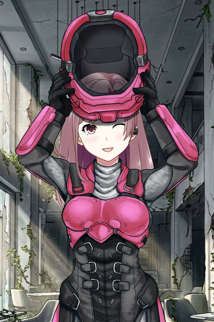 カレンちゃん+別班の犬の防弾スーツ(Karen Original Color Version)【別班の犬-3】斜め前アングル Diagonal front angle Karen is wearing Comic's Bulletproof Suit