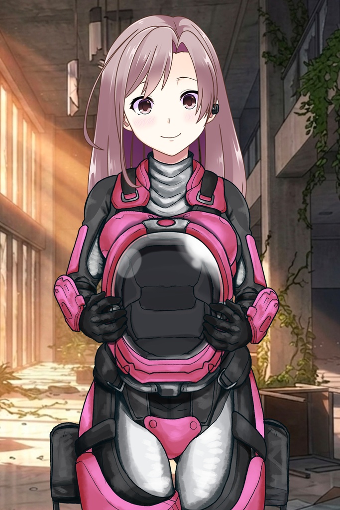 カレンちゃん+別班の犬の防弾スーツ(Karen Original Color Version)【別班の犬-3】斜め前アングル Diagonal front angle Karen is wearing Comic's Bulletproof Suit