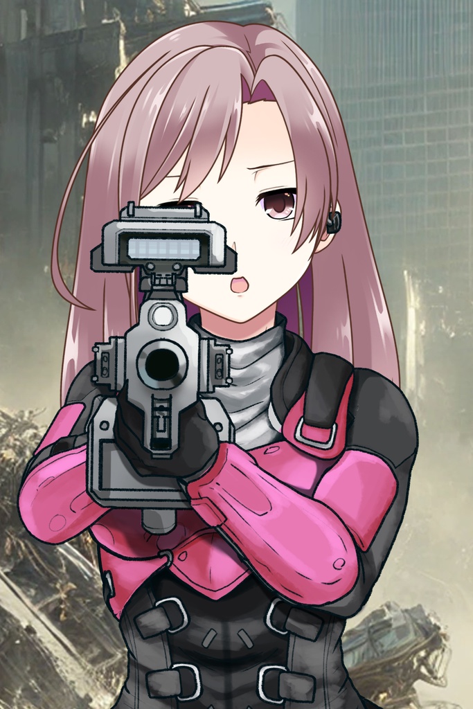 カレンちゃん+別班の犬の防弾スーツ(Karen Original Color Version)【別班の犬-3】斜め前アングル Diagonal front angle Karen is wearing Comic's Bulletproof Suit