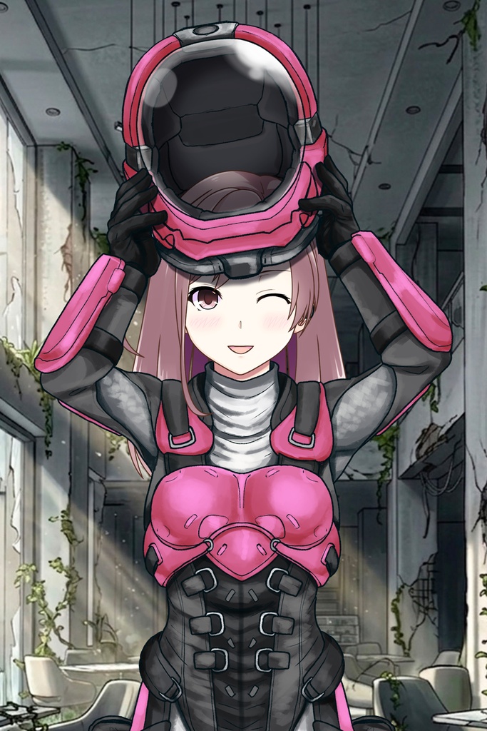 カレンちゃん+別班の犬の防弾スーツ(Karen Original Color Version)【別班の犬-4】斜め前アングル Diagonal front angle Karen is wearing Comic's Bulletproof Suit