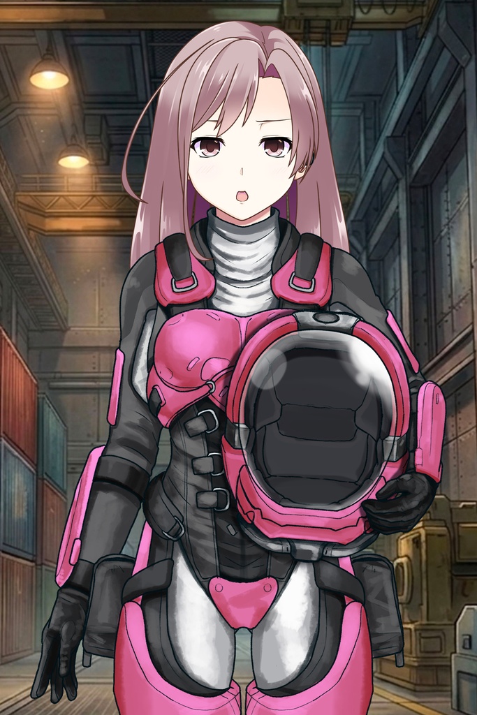 カレンちゃん+別班の犬の防弾スーツ(Karen Original Color Version)【別班の犬-4】斜め前アングル Diagonal front angle Karen is wearing Comic's Bulletproof Suit