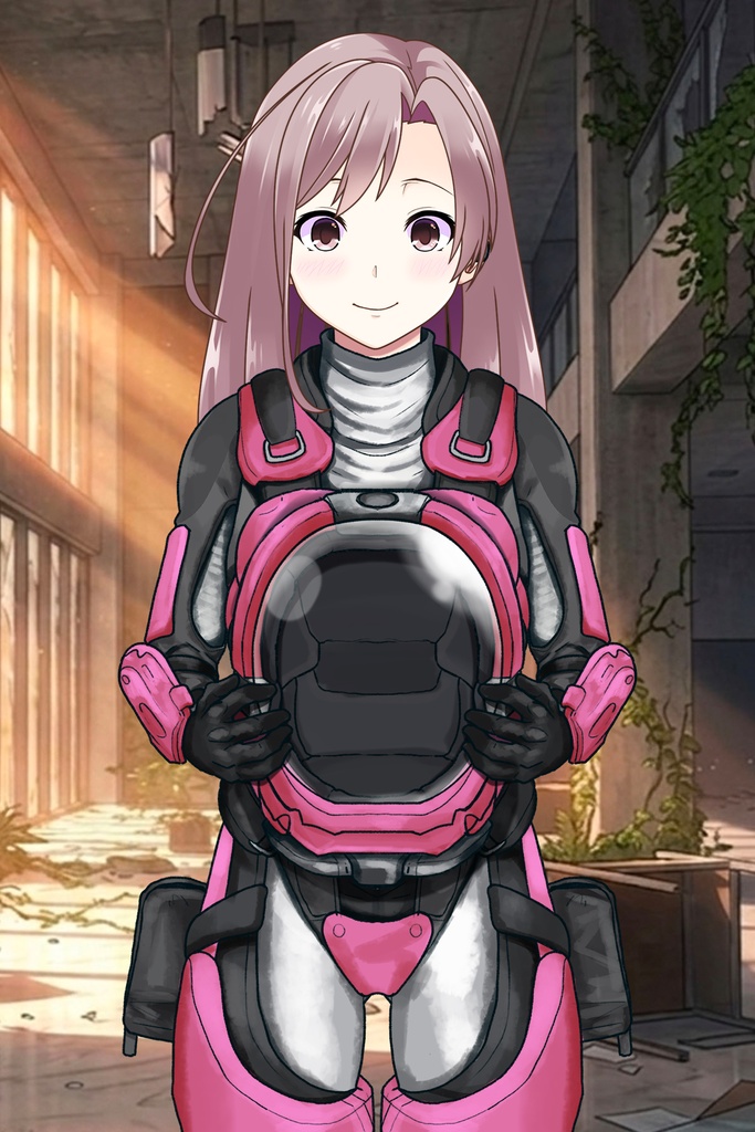 カレンちゃん+別班の犬の防弾スーツ(Karen Original Color Version)【別班の犬-4】斜め前アングル Diagonal front angle Karen is wearing Comic's Bulletproof Suit