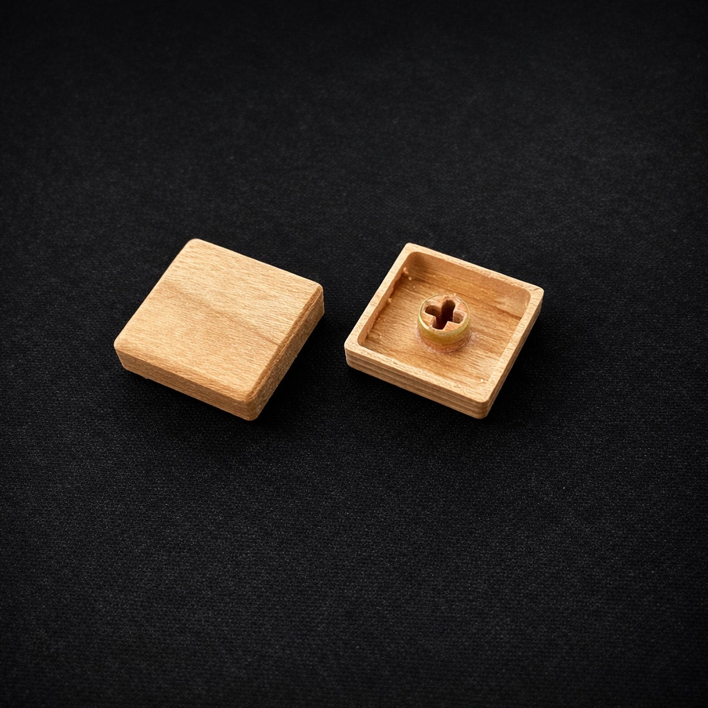 17mmピッチ木製キーキャップ(フラット)5個セット