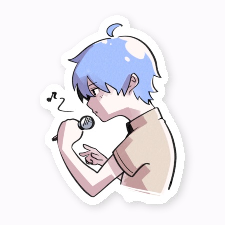 うつむき吉沢ぽわステッカー
