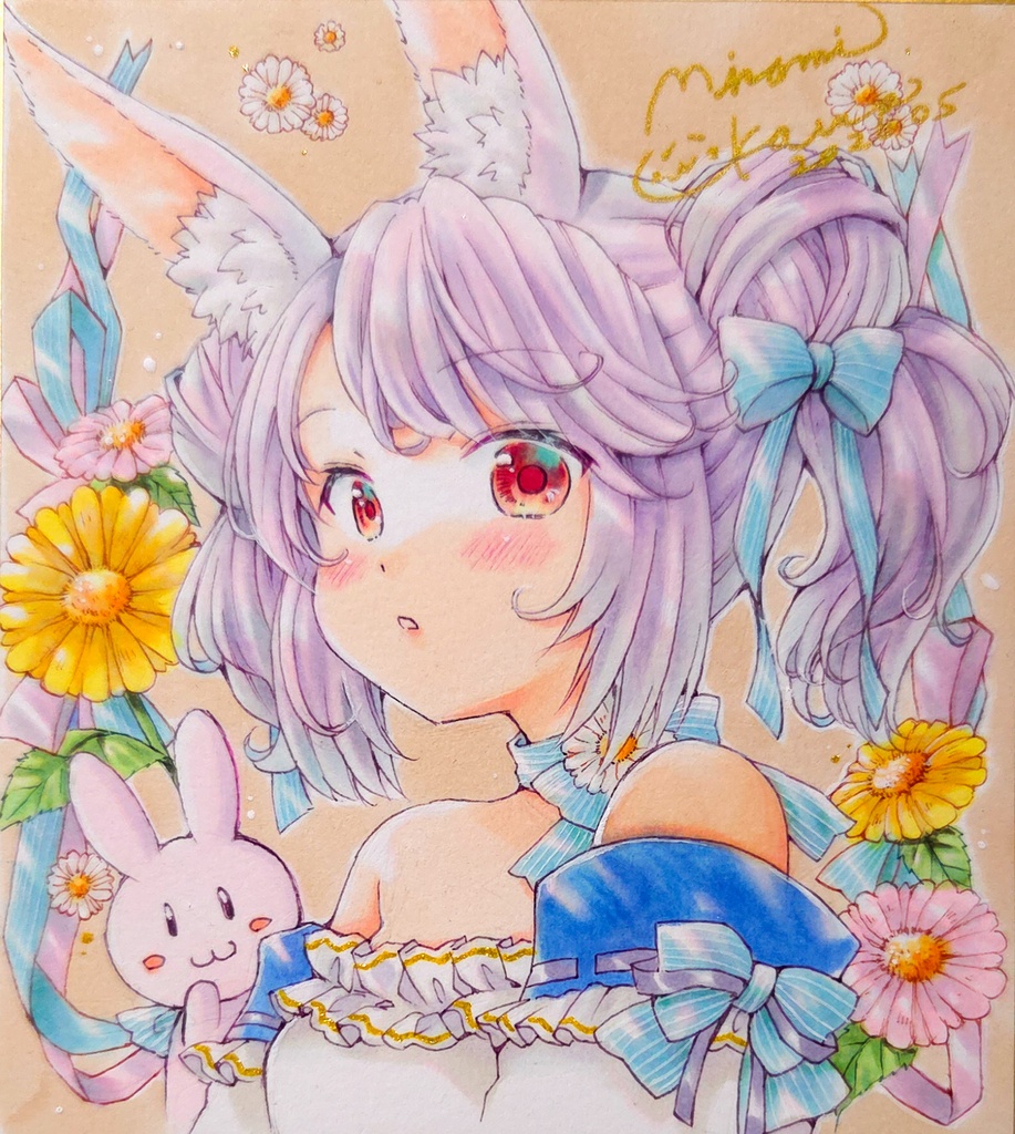 うさぎちゃん🐰&猫ちゃん🐱直筆イラスト