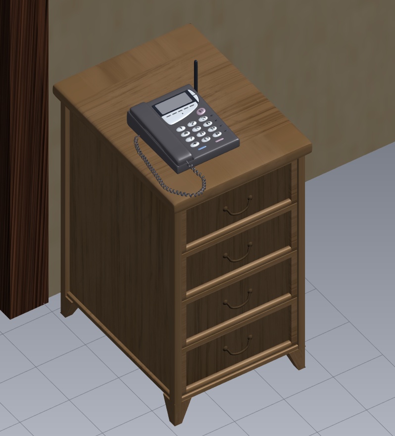 3D素材 洋館の階段・電話