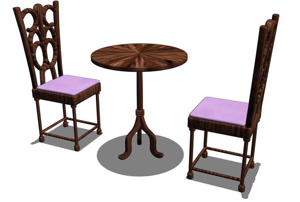 3D素材　椅子とテーブル