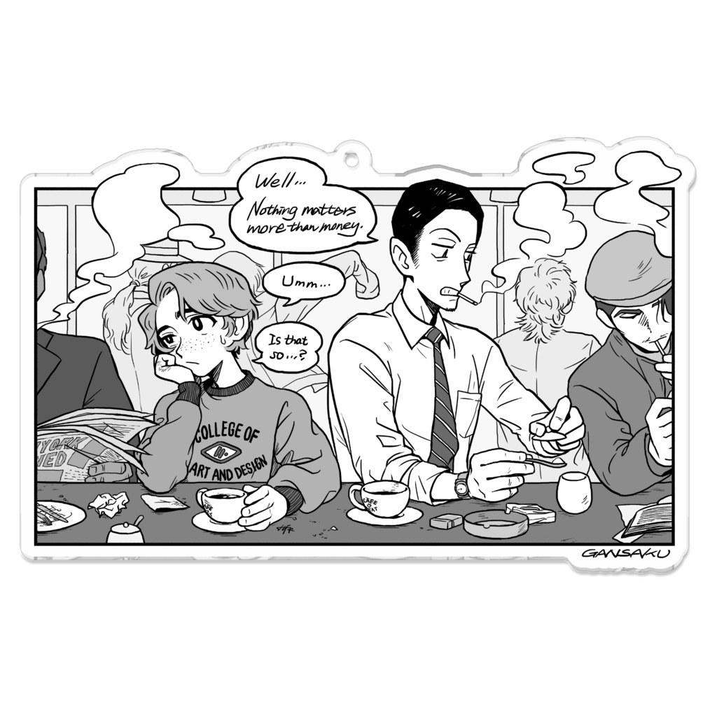 けむたいカフェのアクリルキーホルダー