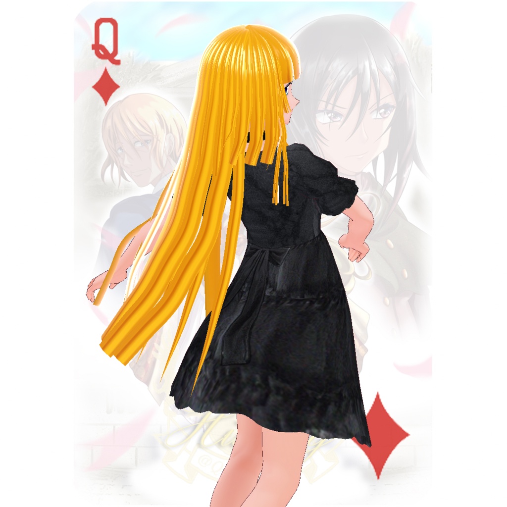 【パラメータ調整不要】フリルワンピースリボンたっぷりチョーカー付きシースルーサマードレス