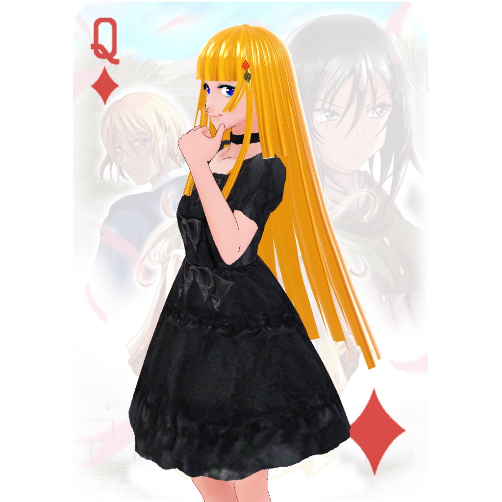 【パラメータ調整不要】フリルワンピースリボンたっぷりチョーカー付きシースルーサマードレス