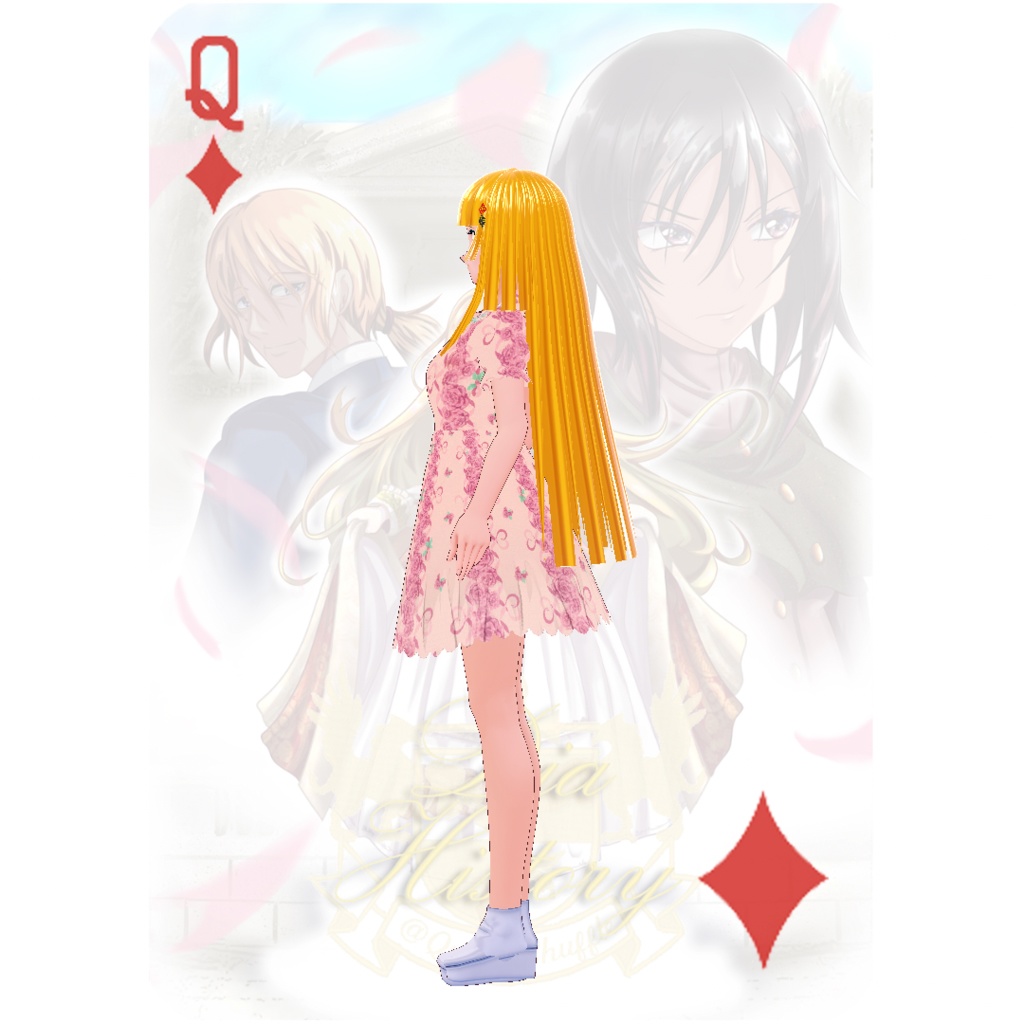 ピンク薔薇柄ワンピース(1レイヤー仕様)【リフルシャッフル復刻版シリーズ】