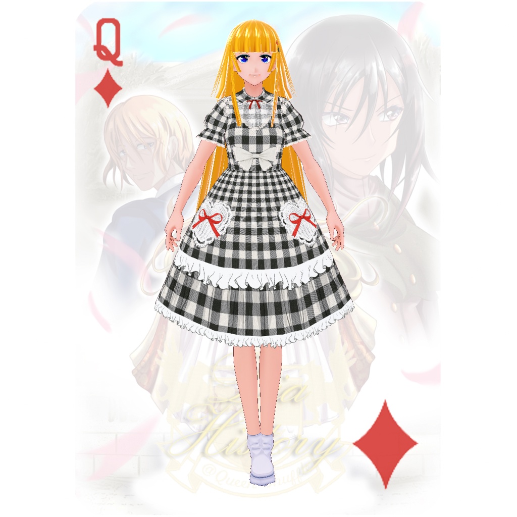 ハートのギンガムレースワンピース（1レイヤー仕様）【リフルシャッフル復刻版シリーズ】