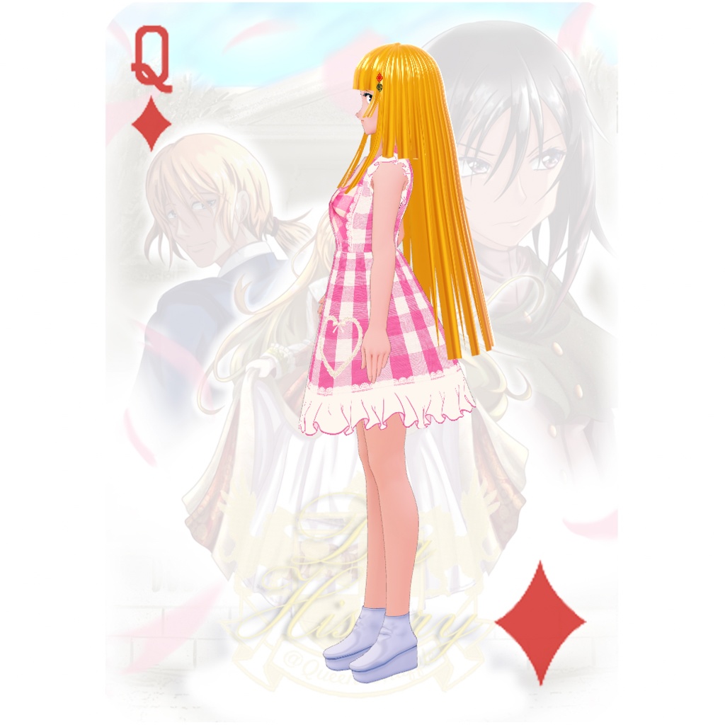 ピンクギンガムフリルエプロンワンピース【リフルシャッフル復刻版シリーズ】