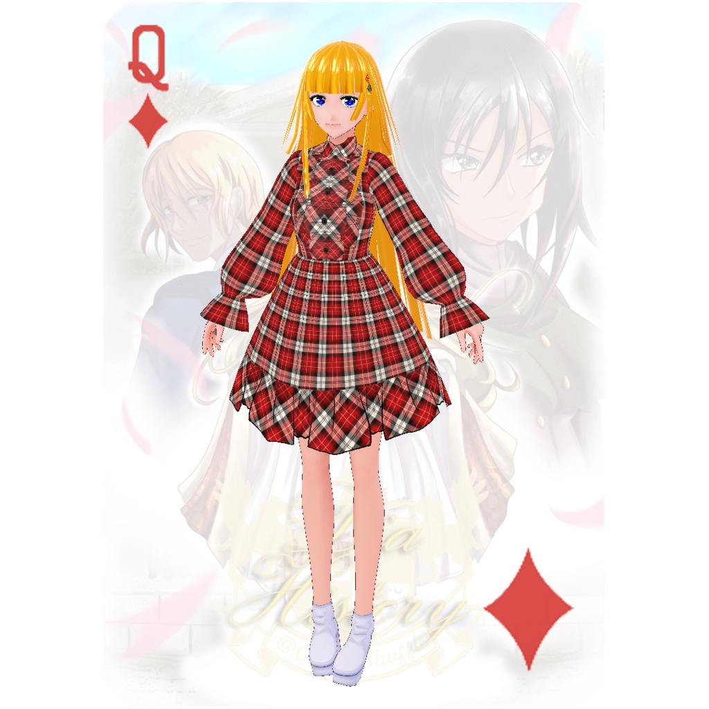 マドラスチェックのフリルシャツワンピース(1レイヤー仕様)【リフルシャッフル復刻版シリーズ】