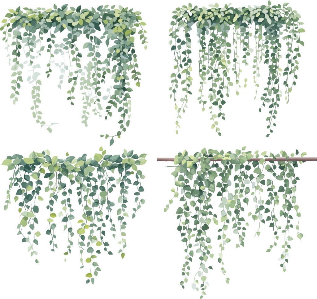 イラレのツルの植栽の添景