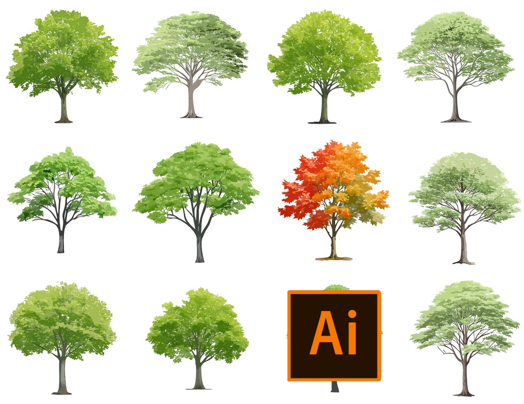 イラレの街路樹セット