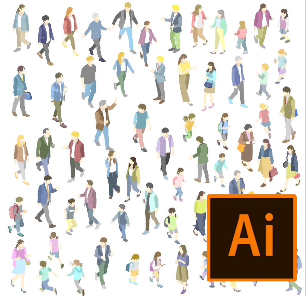 アイソメトリック人物セット