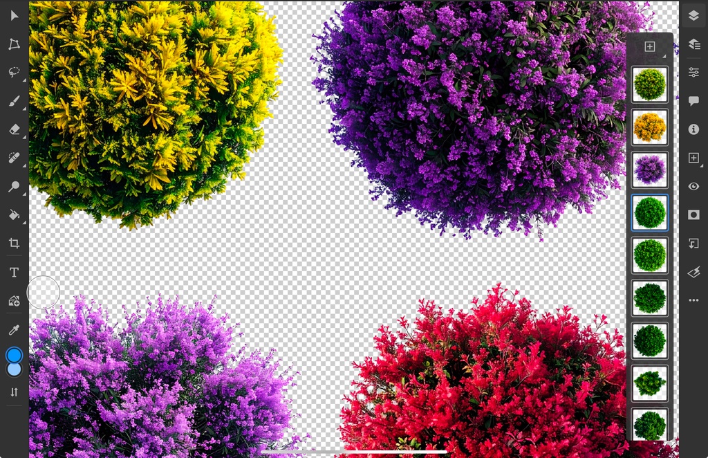 <PNG>平面図で使う木の添景写真セット<PSD>