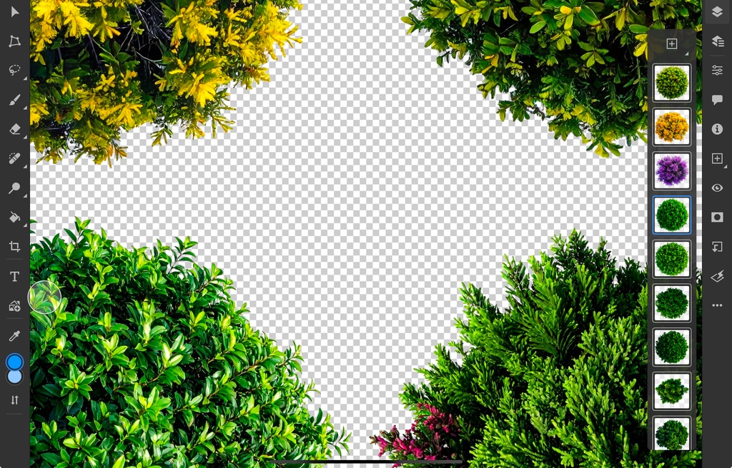 <PNG>平面図で使う木の添景写真セット<PSD>