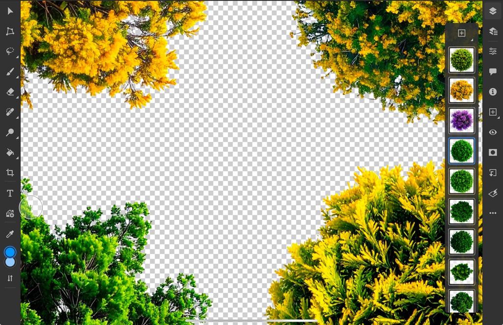 <PNG>平面図で使う木の添景写真セット<PSD>