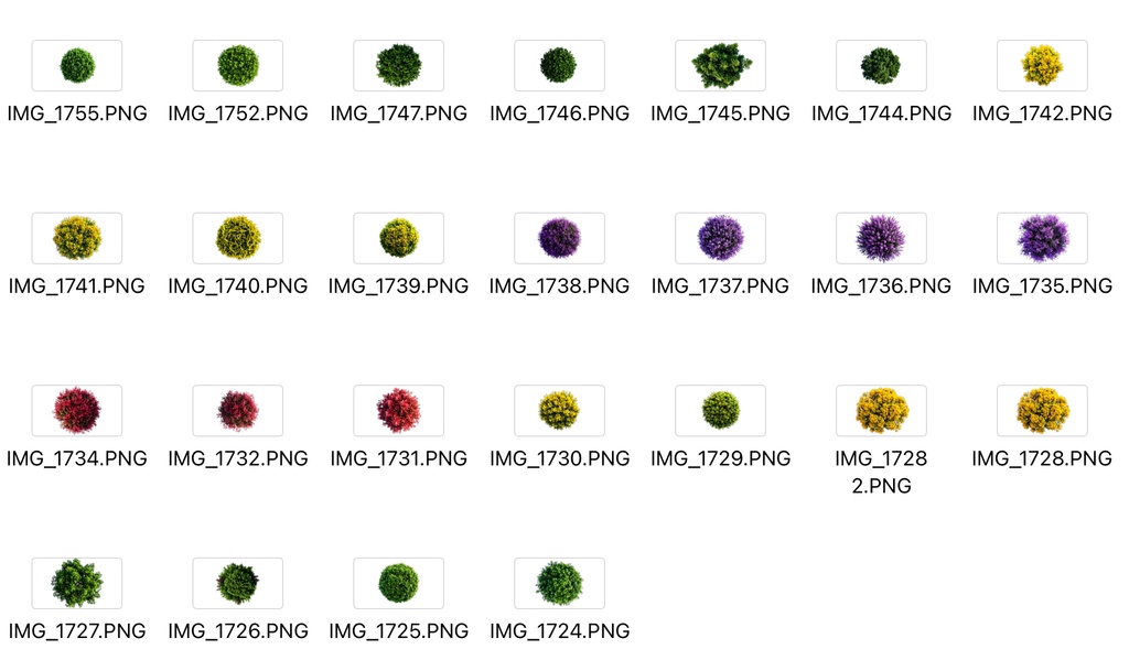 <PNG>平面図で使う木の添景写真セット<PSD>