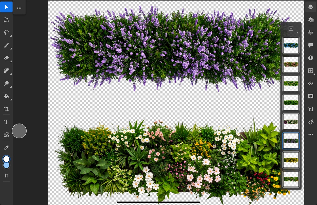 <PSD>平面で使えるシンプルな低木の写真セット<PNG>