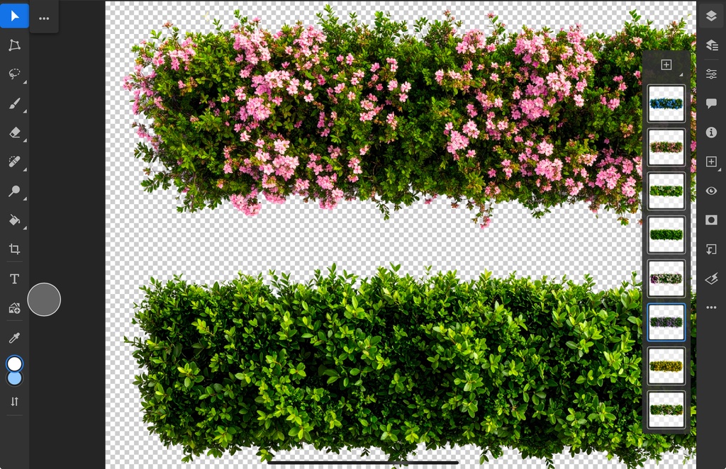 <PSD>平面で使えるシンプルな低木の写真セット<PNG>