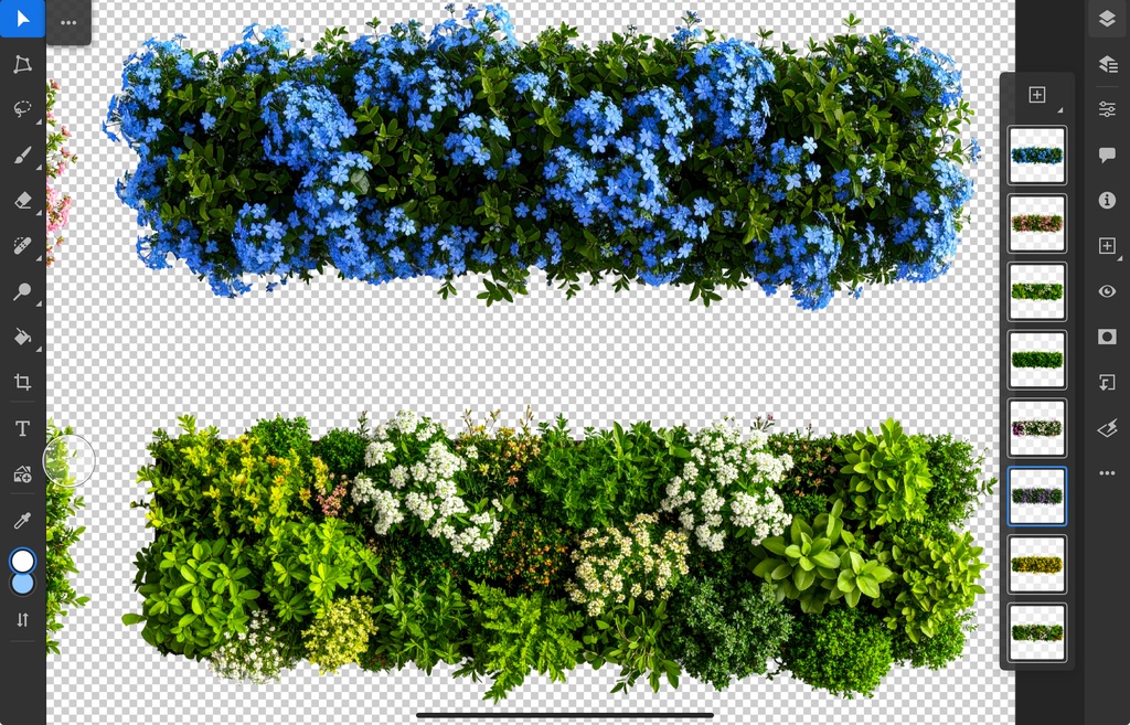 <PSD>平面で使えるシンプルな低木の写真セット<PNG>