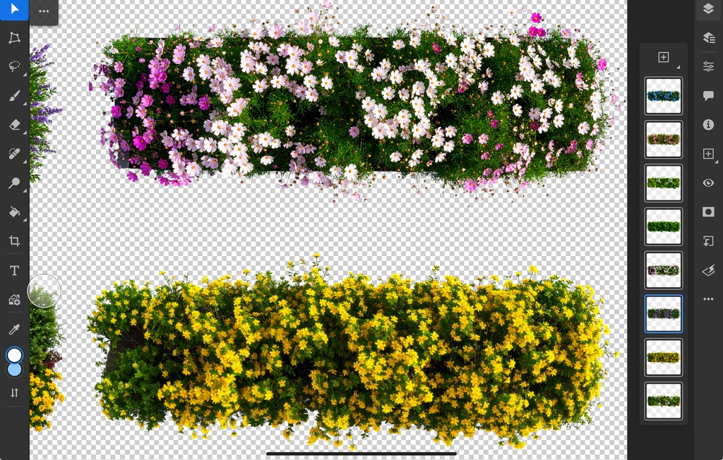 <PSD>平面で使えるシンプルな低木の写真セット<PNG>