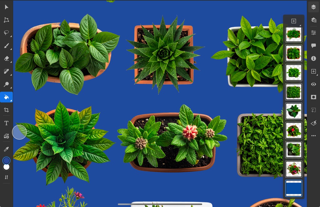 <PNG>平面で使うプランターの写真セット<PSD>