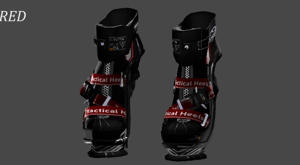【VRC想定3Dモデル】タクティカル ヒールシューズ