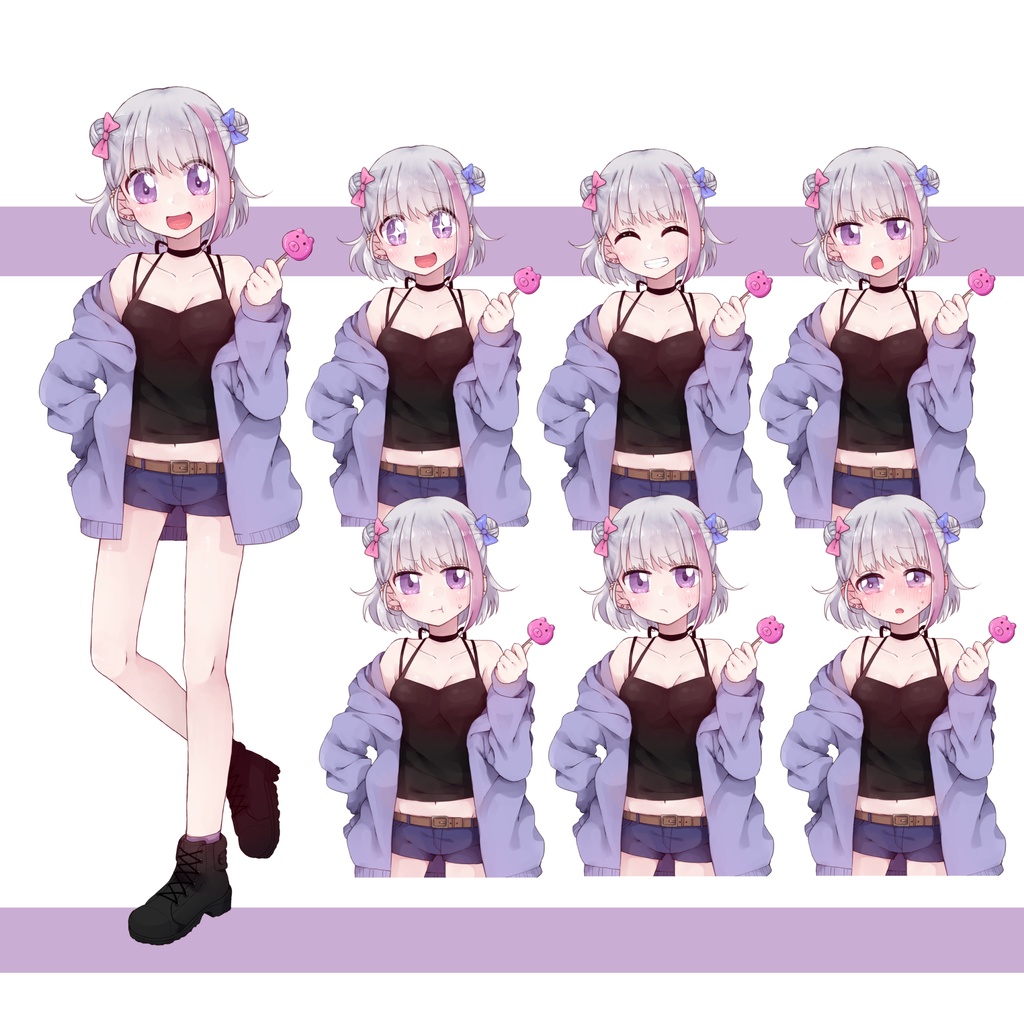 差分付きの女の子立ち絵