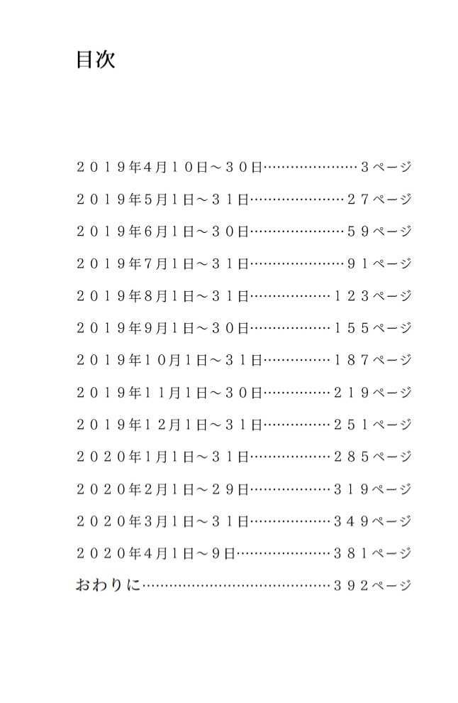毎日仗露 2019.4.10-2020.4.9