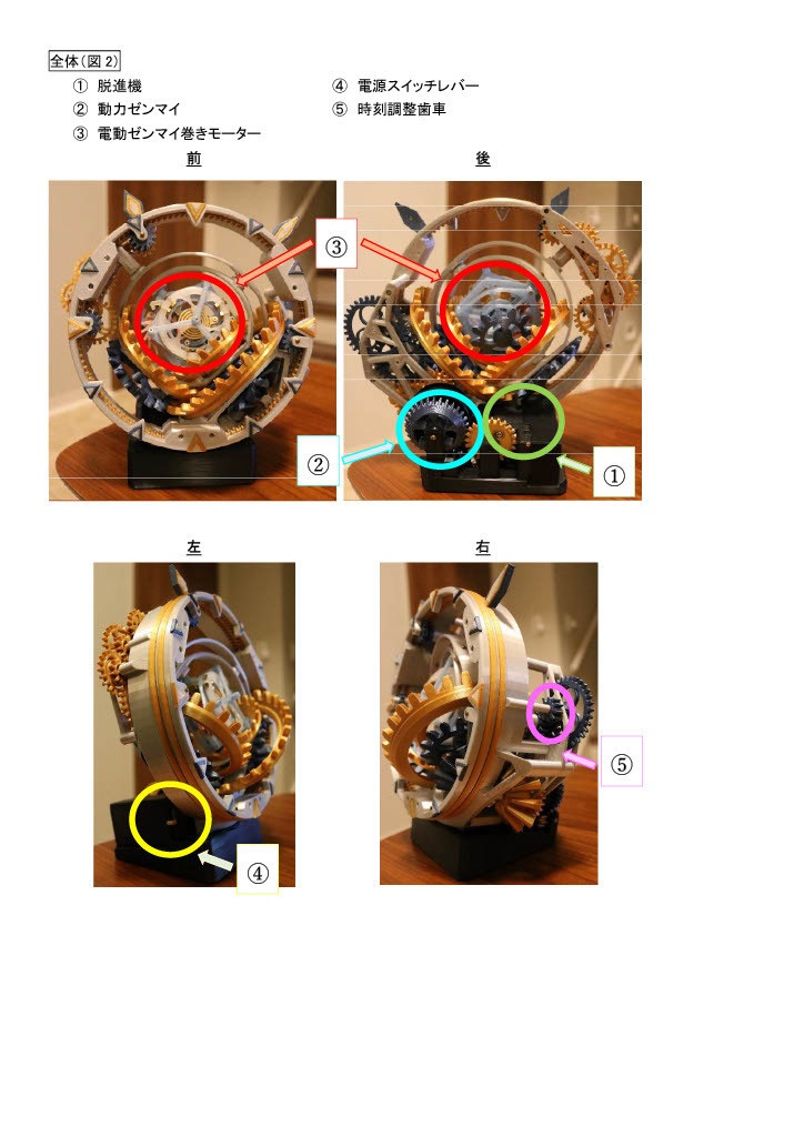 ジャイロトゥールビヨン置時計【物販】/ Gyro tourbillon clock【Finished product】