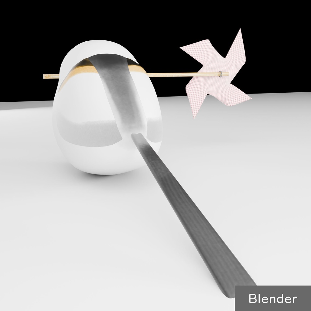 【VRC想定】クルクル回る風車をくわえたふっくらトリ Bird with Spinning Pinwheel