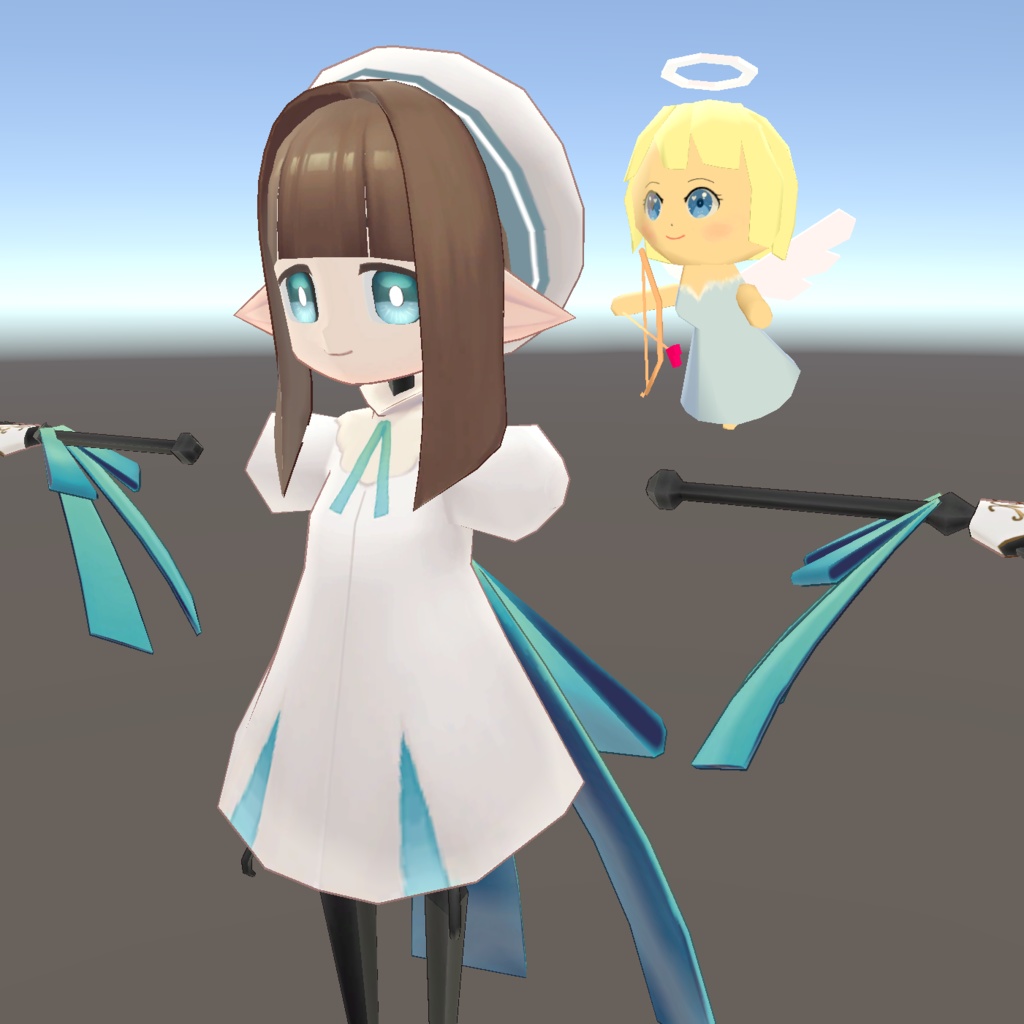 【VRC想定/Quest版あり】ローポリ・追従型キューピッド
