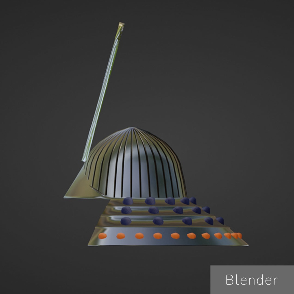 【VRC想定/MA対応】兜 -KABUTO- (Blender, FBX, unitypackage)