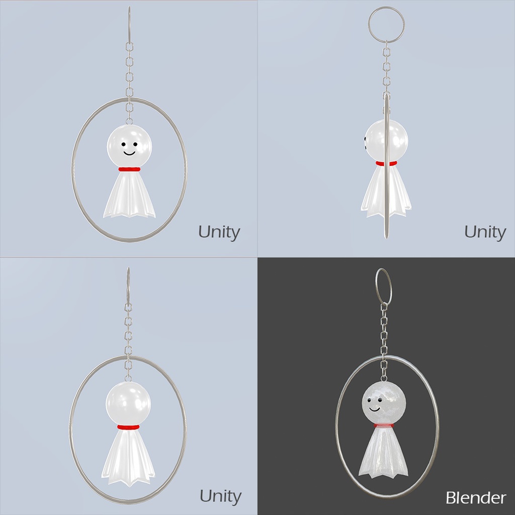 【VRC/MA対応】てるてるピアス (Blender, FBX, unitypackage)